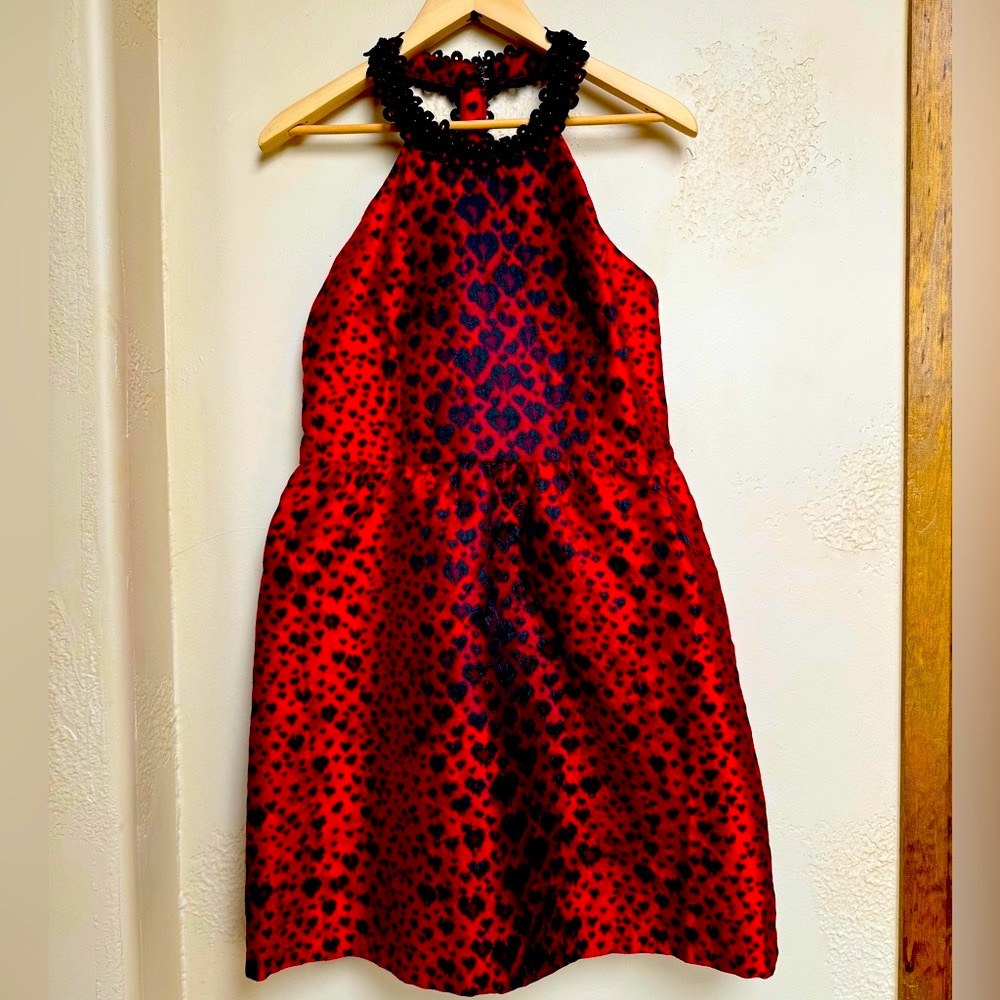 Jade NWT Red and Black Leopard Print Halter Dress